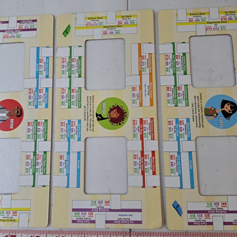 (4) Milton Bradley 2005 MALL MADNESS Board Game REPLACEMENT PURCHASE CARDS - Picture 5 of 10